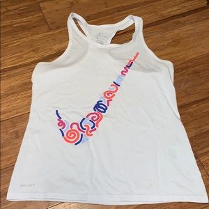 Cute white Nike running tank top